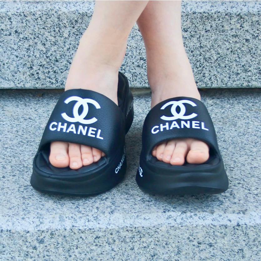 CHANEL IMPORTED PLATFORM FLIPFLOPS