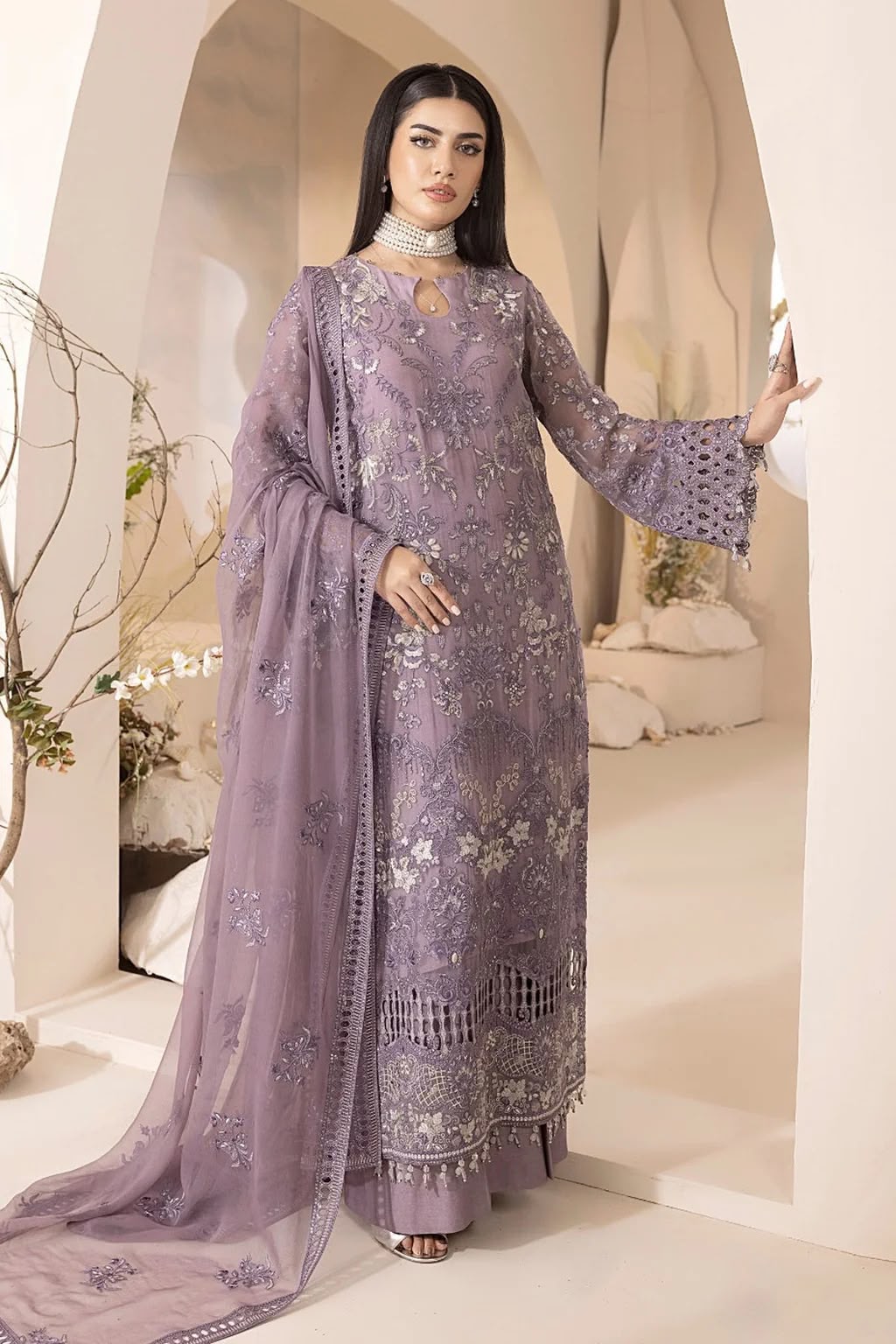 Fancy Chiffon Organza Net Mix Design