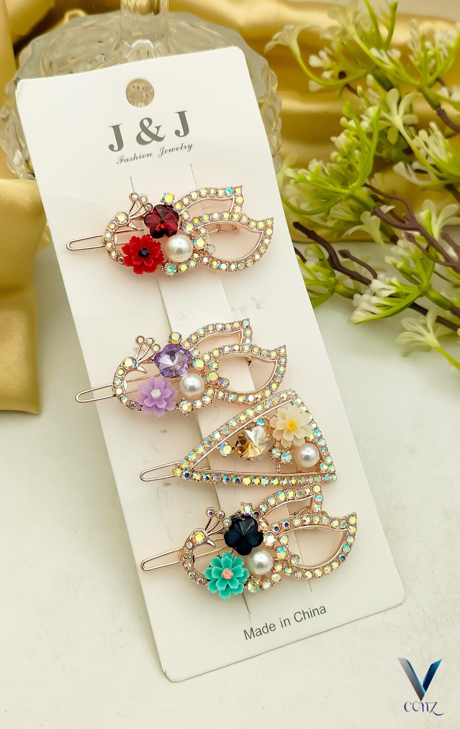 Fancy China Flowers hair pins