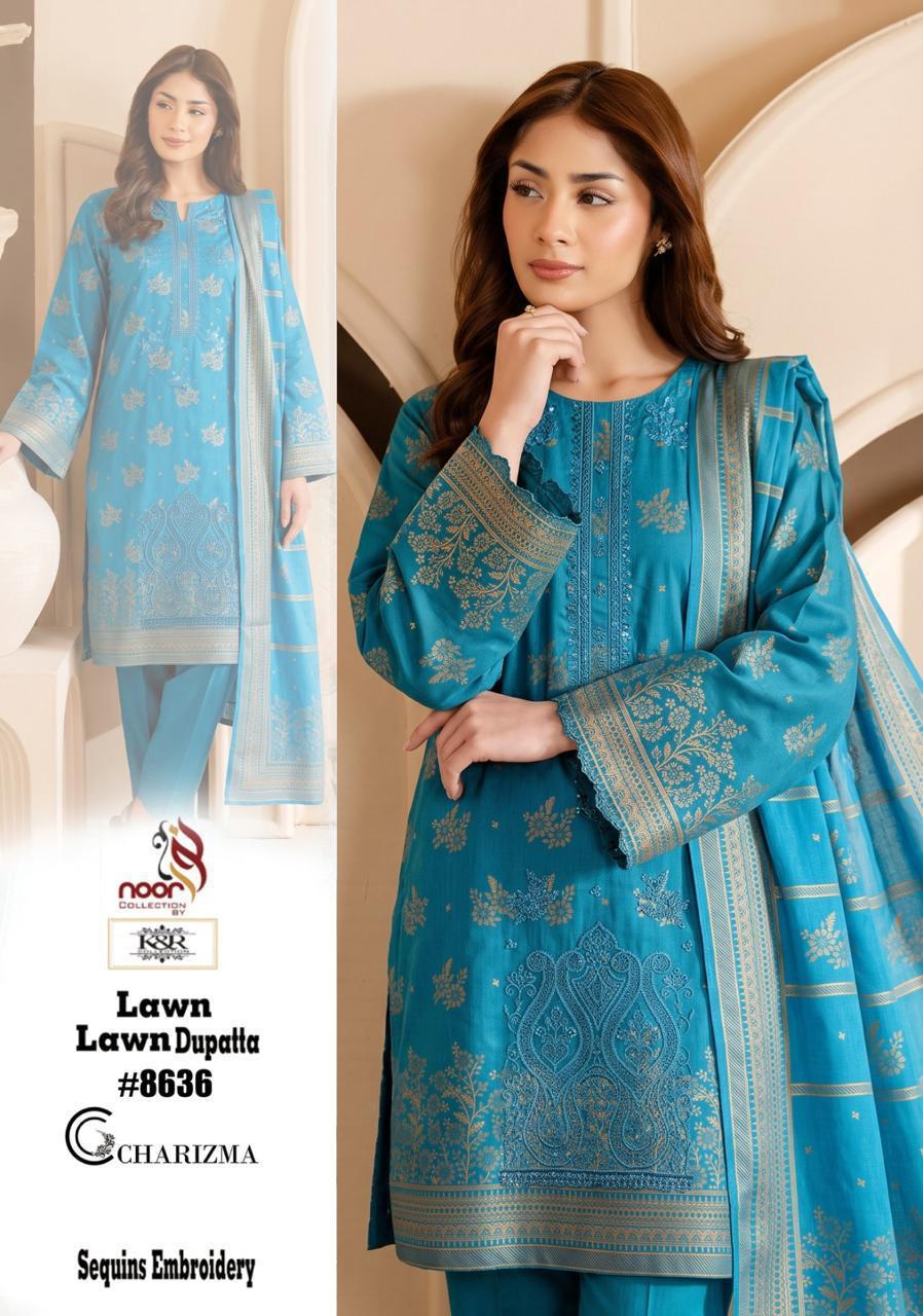 K&R Lawn Shirt with Sequence Embroidery