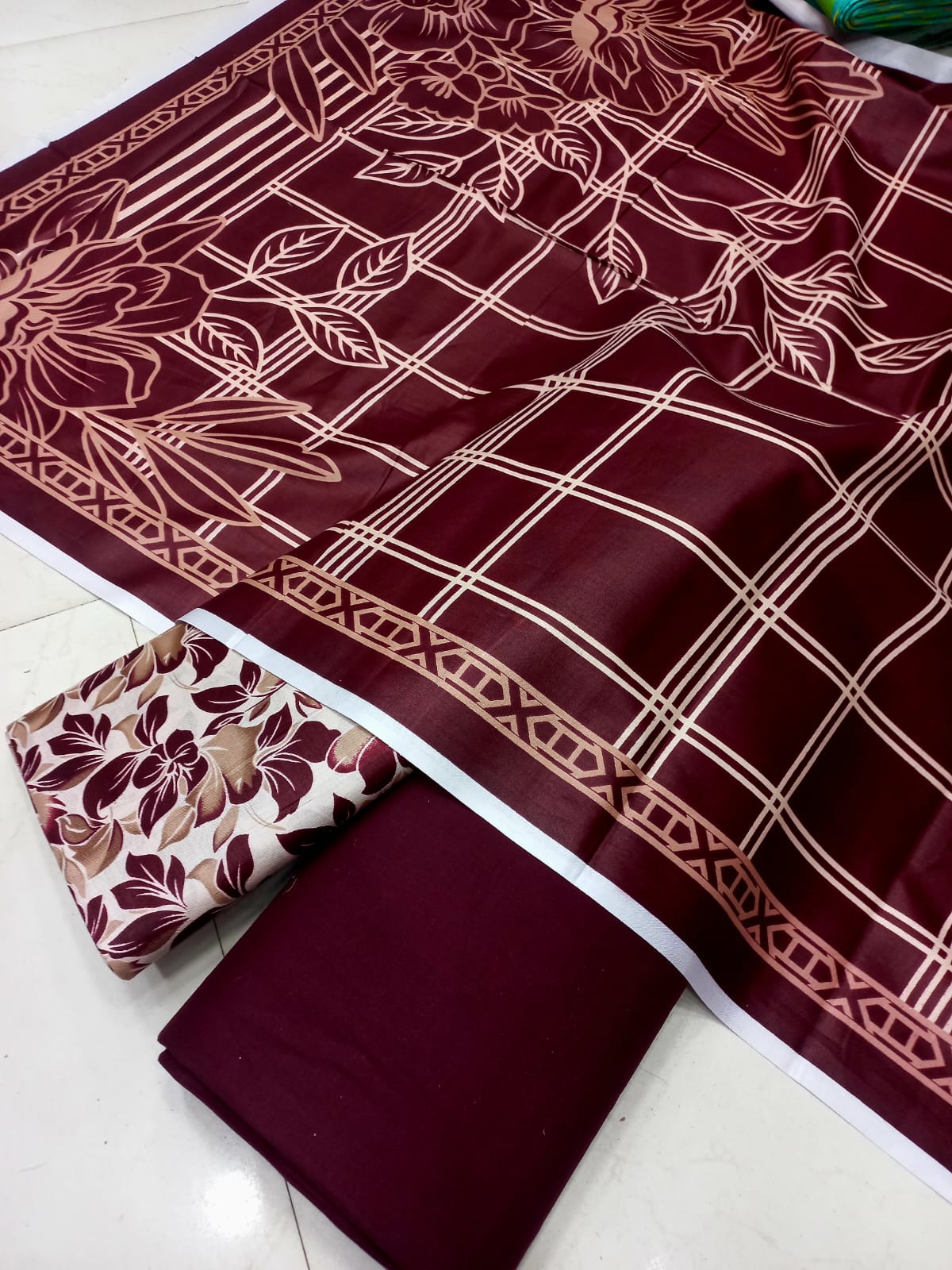 Mix Brand 3 Pcs Printed Cotton