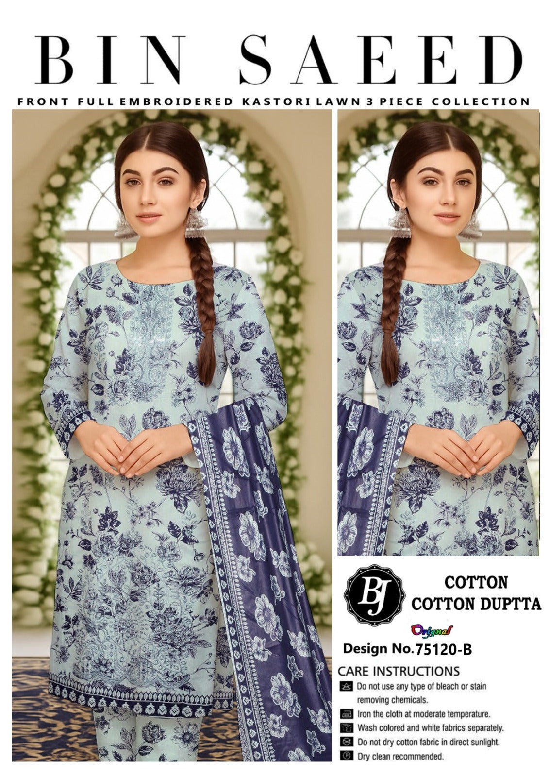 Bin Saeed Lawn Embroidered Collection BJ