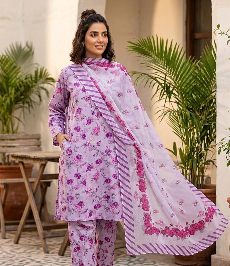Printed Lawn With Chiffon Dupatta Collection