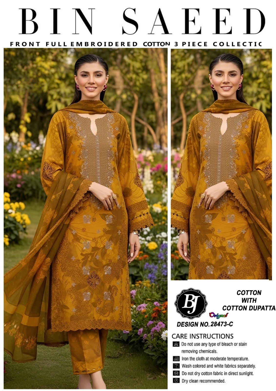 Bin Saeed Lawn Embroidered Collection BJ