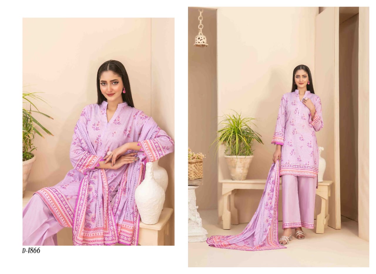 RAMEEN Digital Printed BANA DORA 3 PIECE BY TAWAKAL