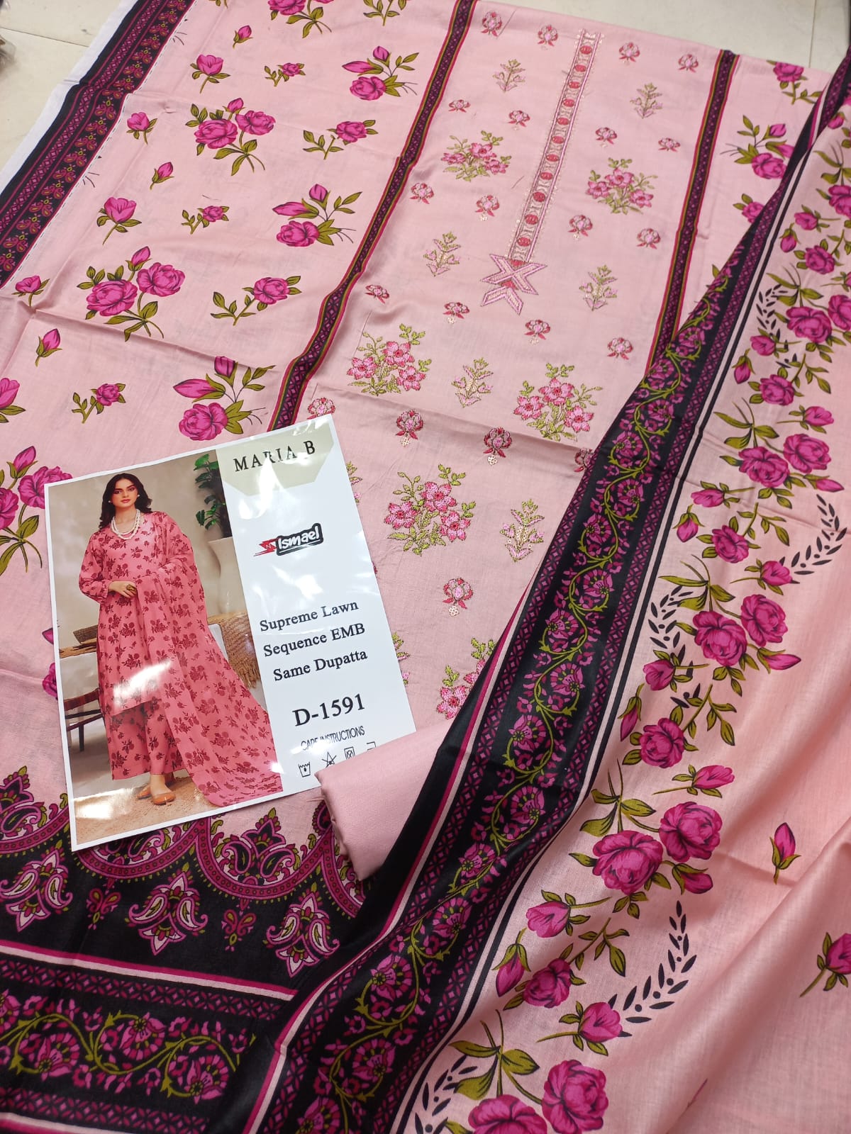 Bin Saeed Replica Embroidered 3 Pcs Suit
