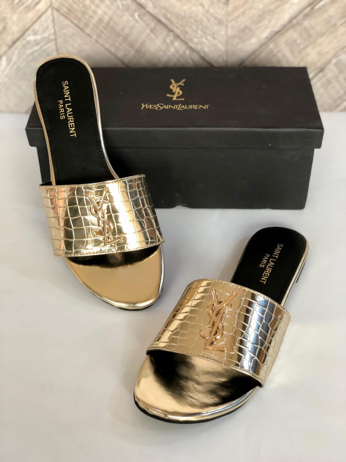 YSL Saint Laurent Slipper + YSL CrossBody Bag