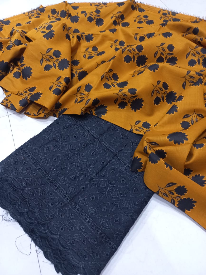 Printed 2 Pcs With Chikan Trouser