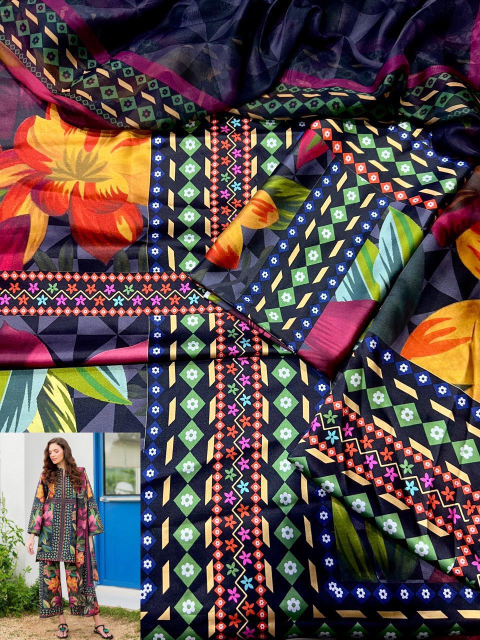 SILK COLLECTION Floral Digital Printed