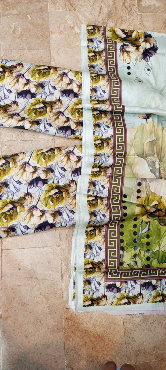Mix Brand 3 Pcs Digital Printed Lawn Al-Karam Kasturi