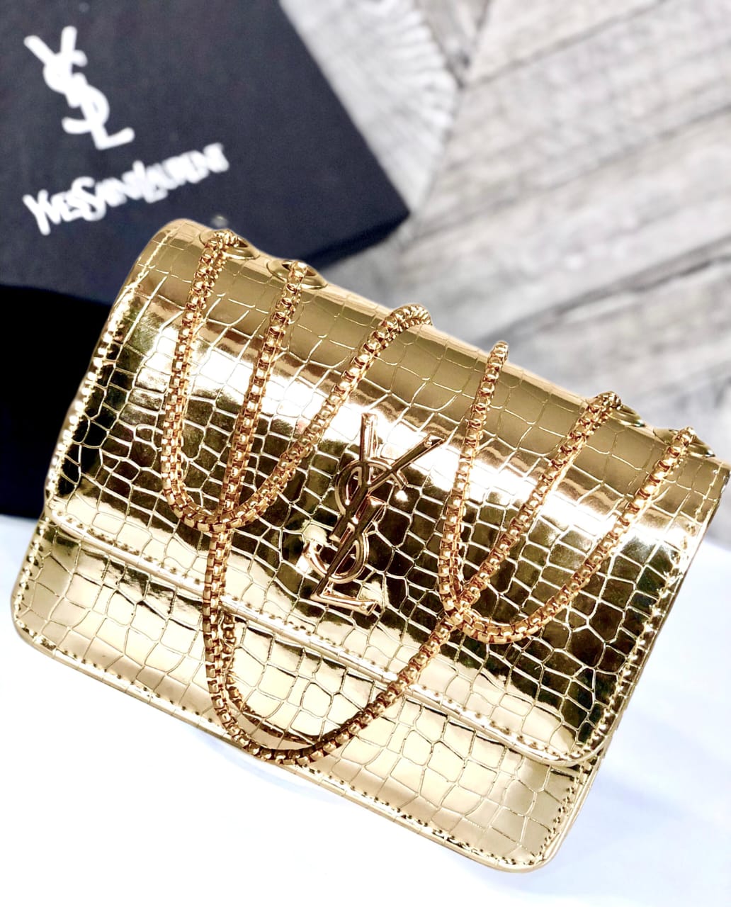 YSL Saint Laurent Slipper + YSL CrossBody Bag