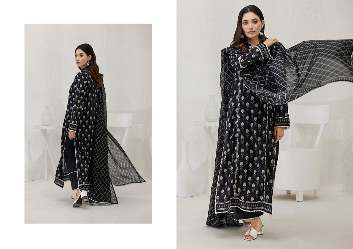 REGALIA BLACK & WHITE Digital Premium Printed Lawn Collection