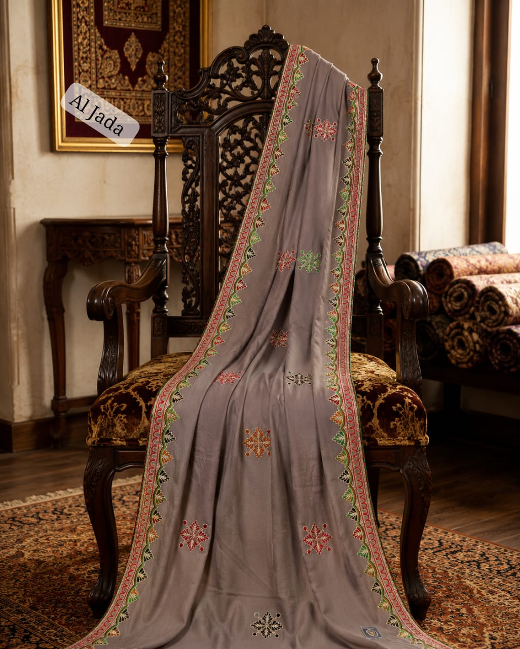Chicha border swiss lawn embroidery