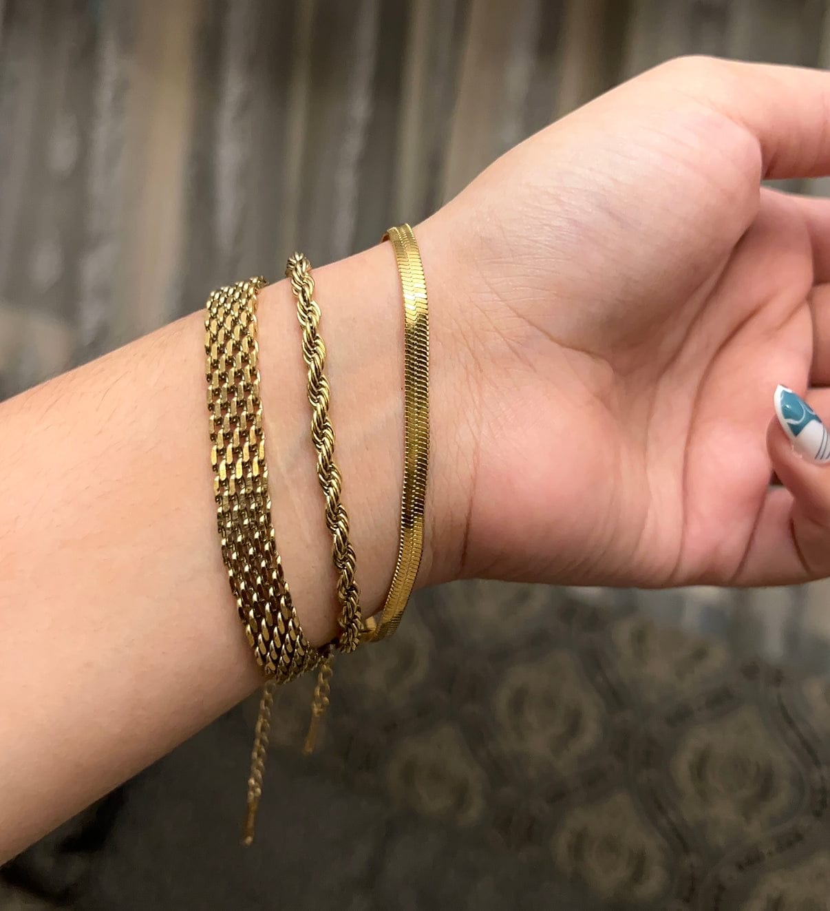 stainless steel 3 piece bracelet