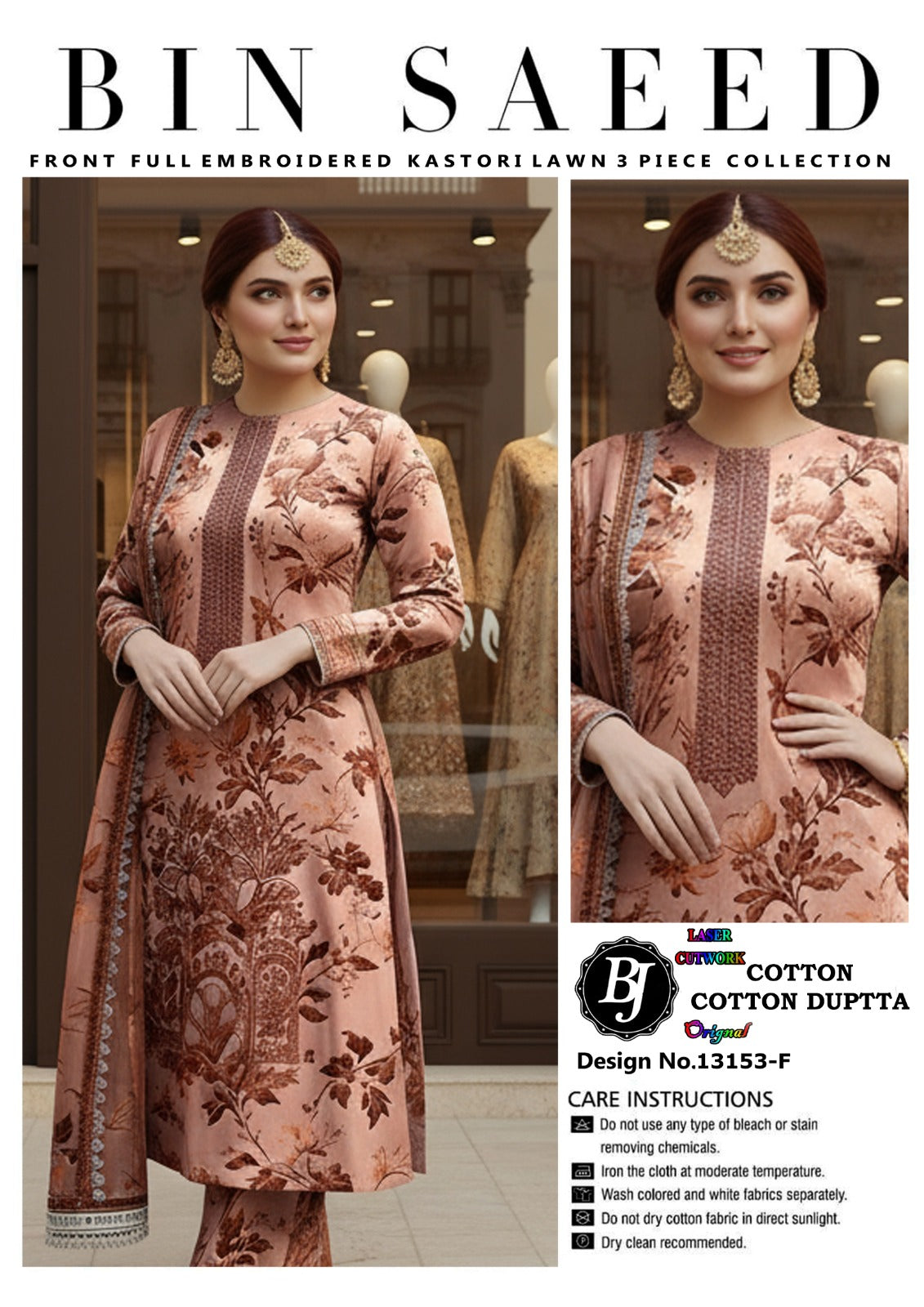 Bin Saeed Lawn Embroidered Collection BJ