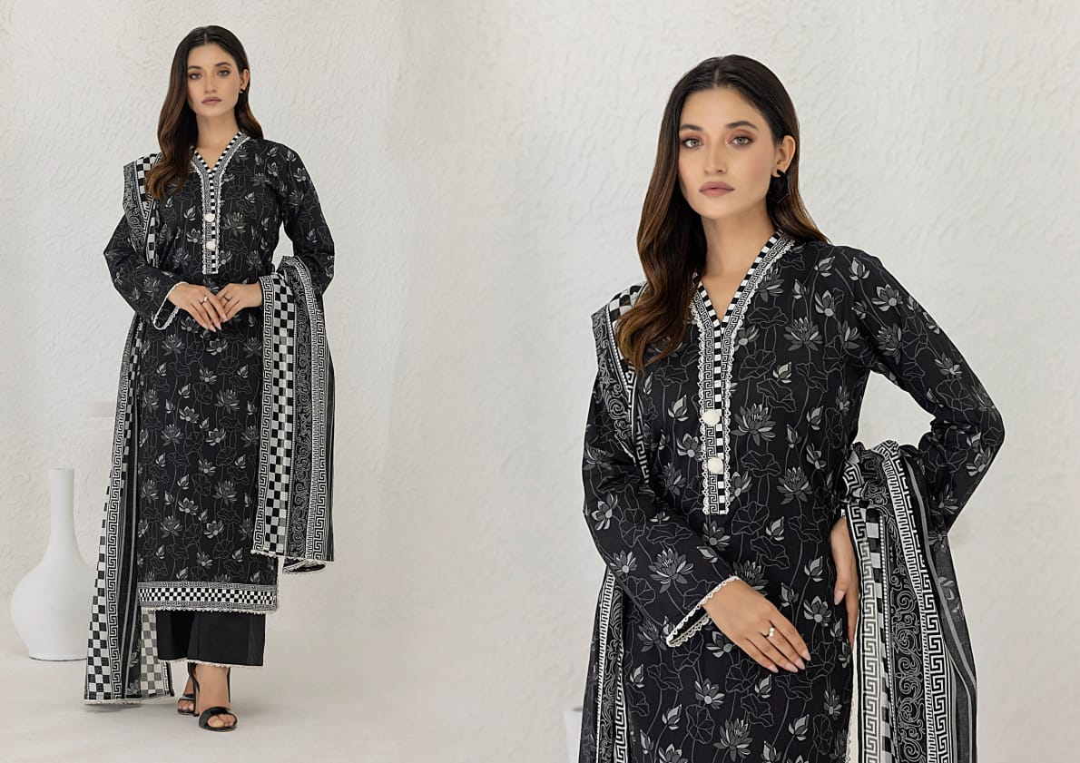 REGALIA BLACK & WHITE Digital Premium Printed Lawn Collection