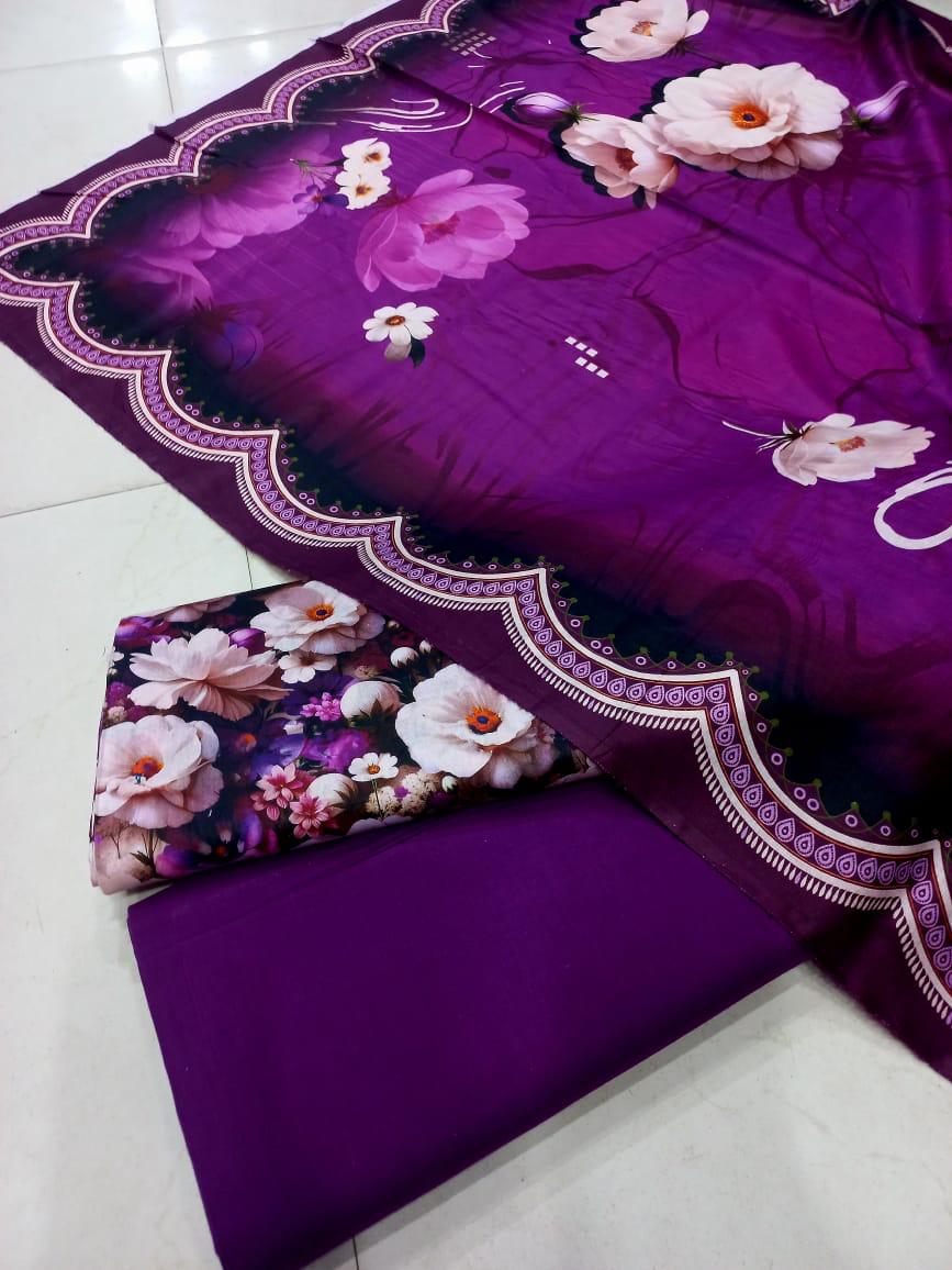 Mix Brand 3 Pcs Printed Cotton Lawn