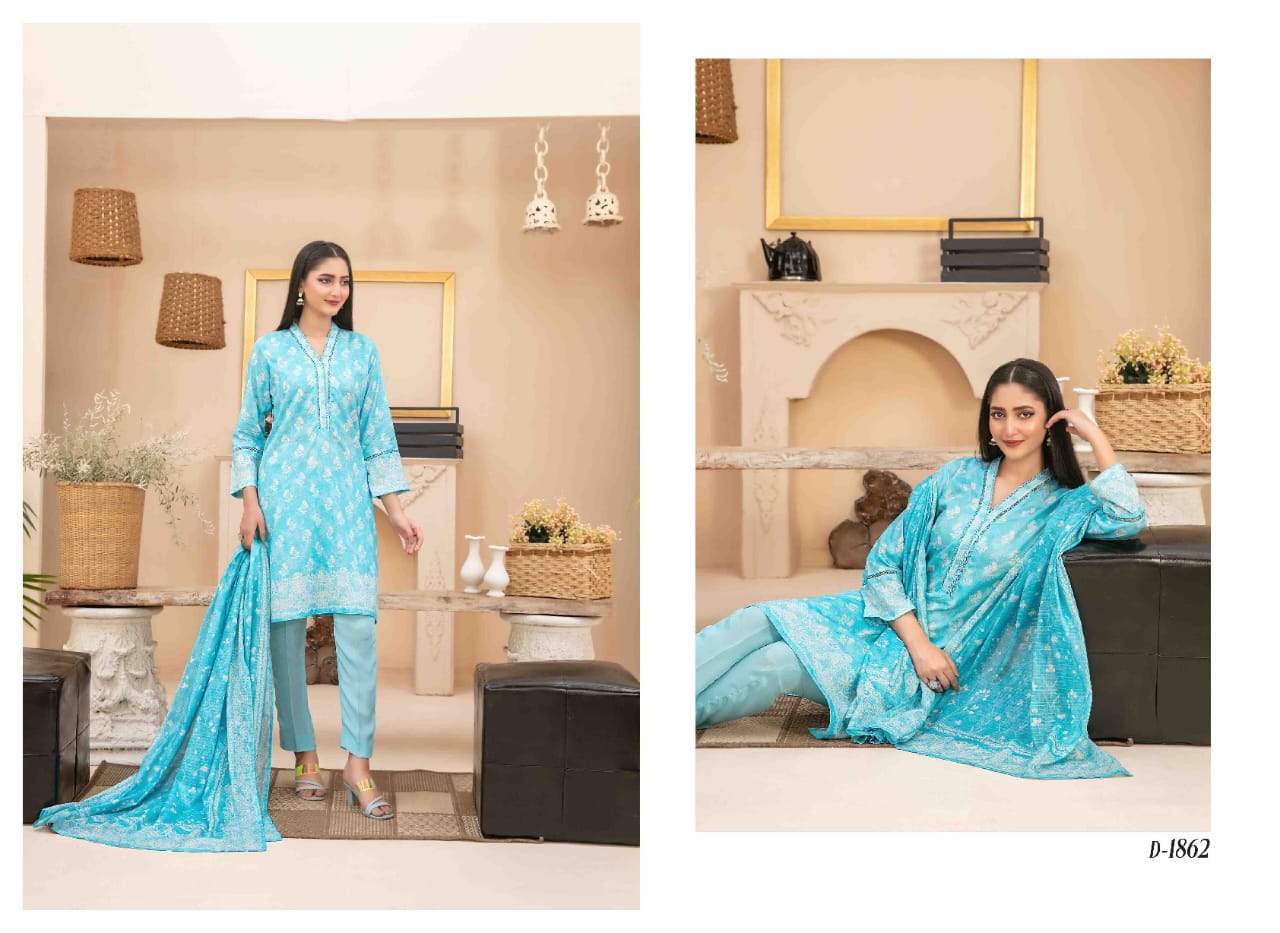 RAMEEN Digital Printed BANA DORA 3 PIECE BY TAWAKAL