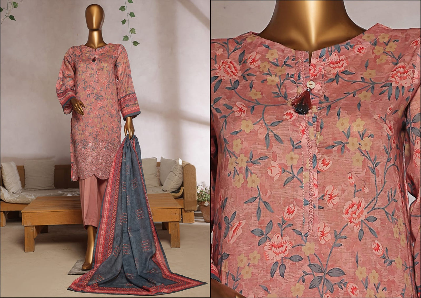 Aaskaar Printed Embroidered Boring