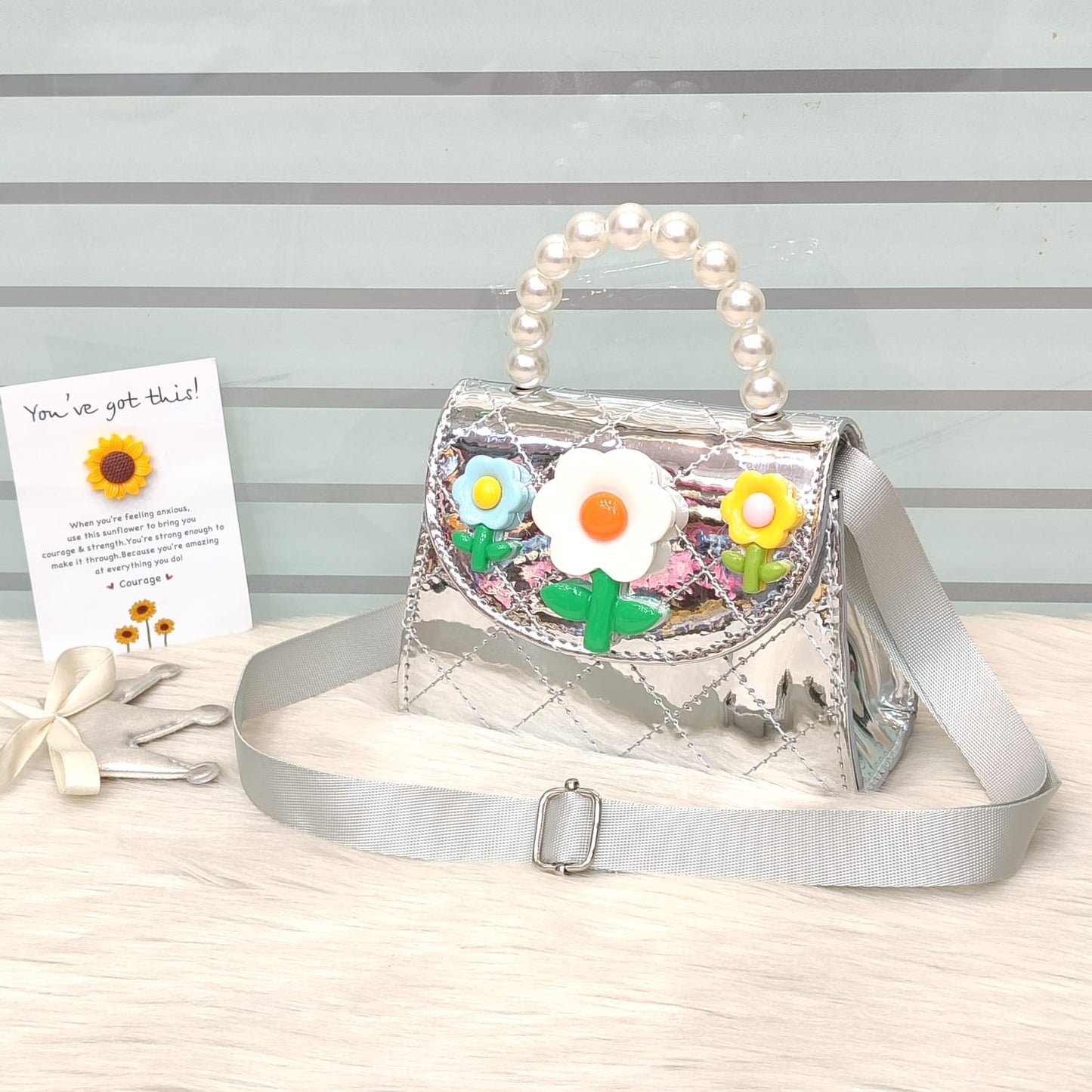 Disney Shinny Flowers Small Bags For Girls