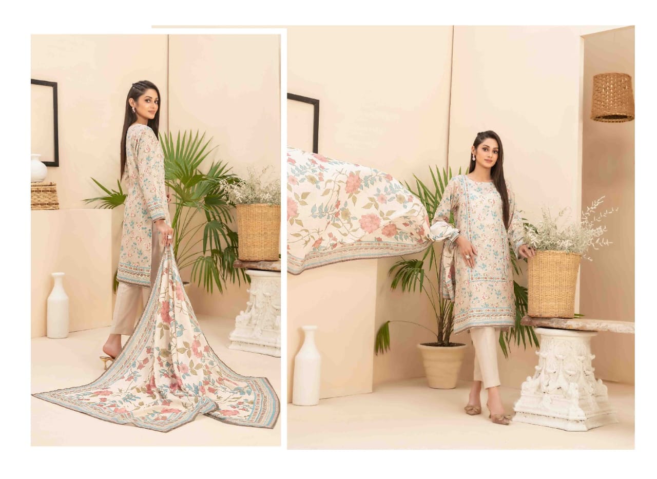RAMEEN Digital Printed BANA DORA 3 PIECE BY TAWAKAL