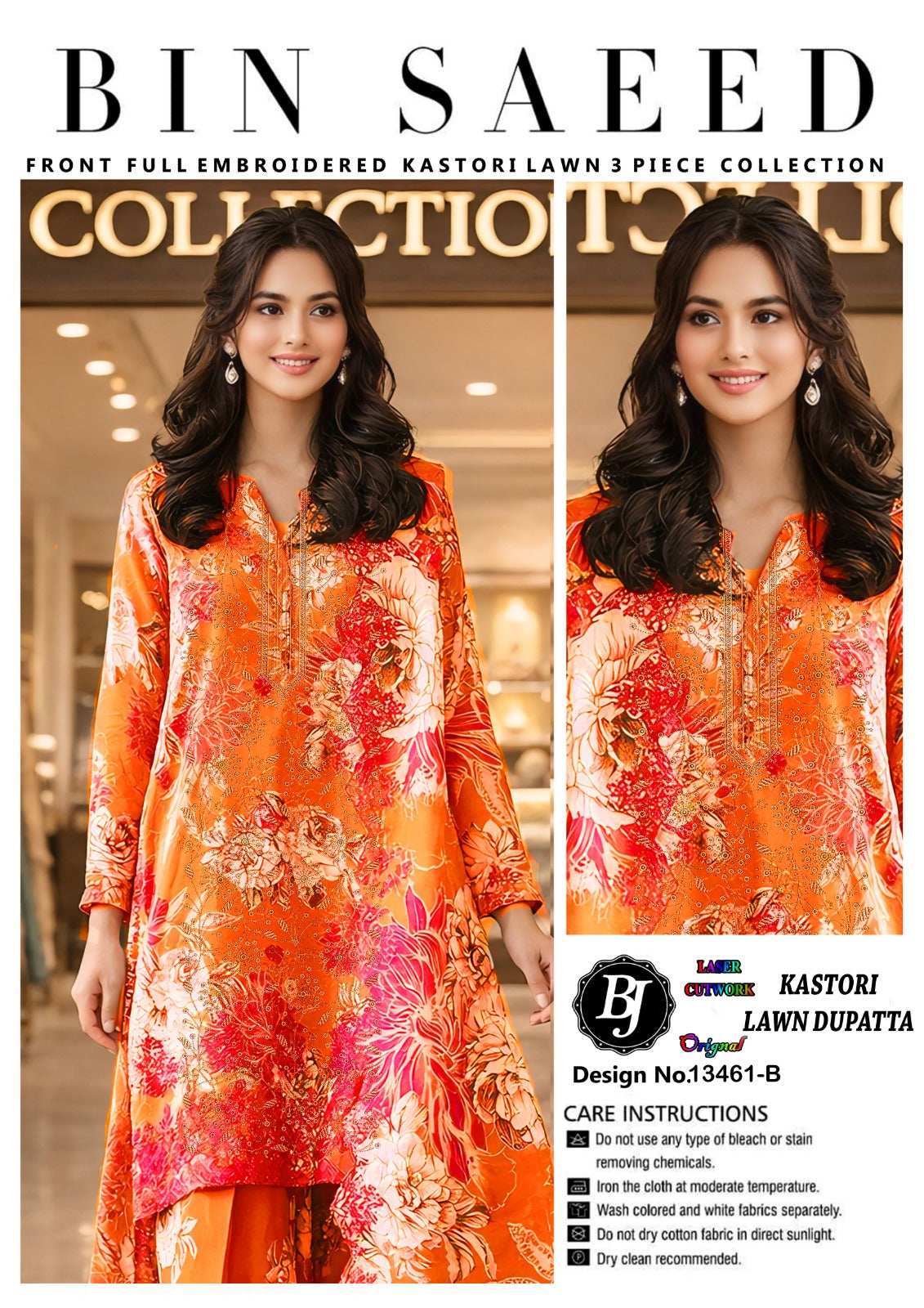 BJ Cotton With Lawn Dupatta