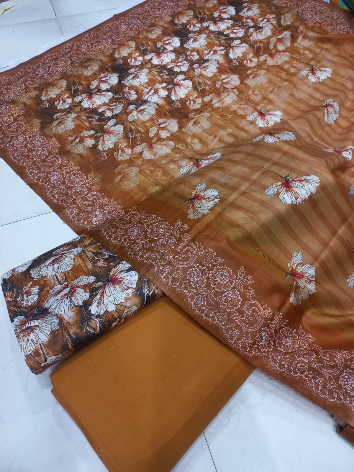 Mix Brand 3 Pcs Printed Cotton