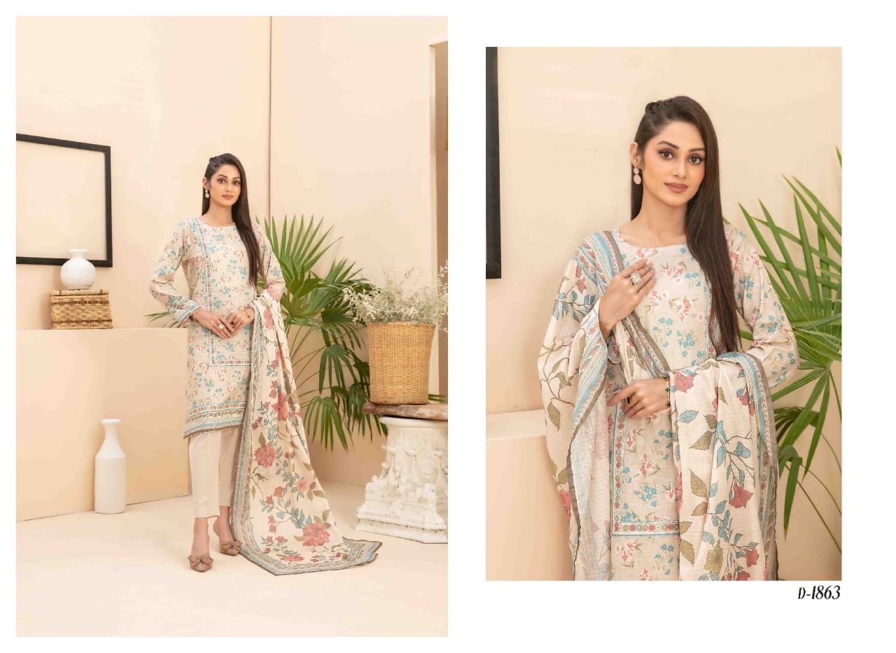 RAMEEN Digital Printed BANA DORA 3 PIECE BY TAWAKAL