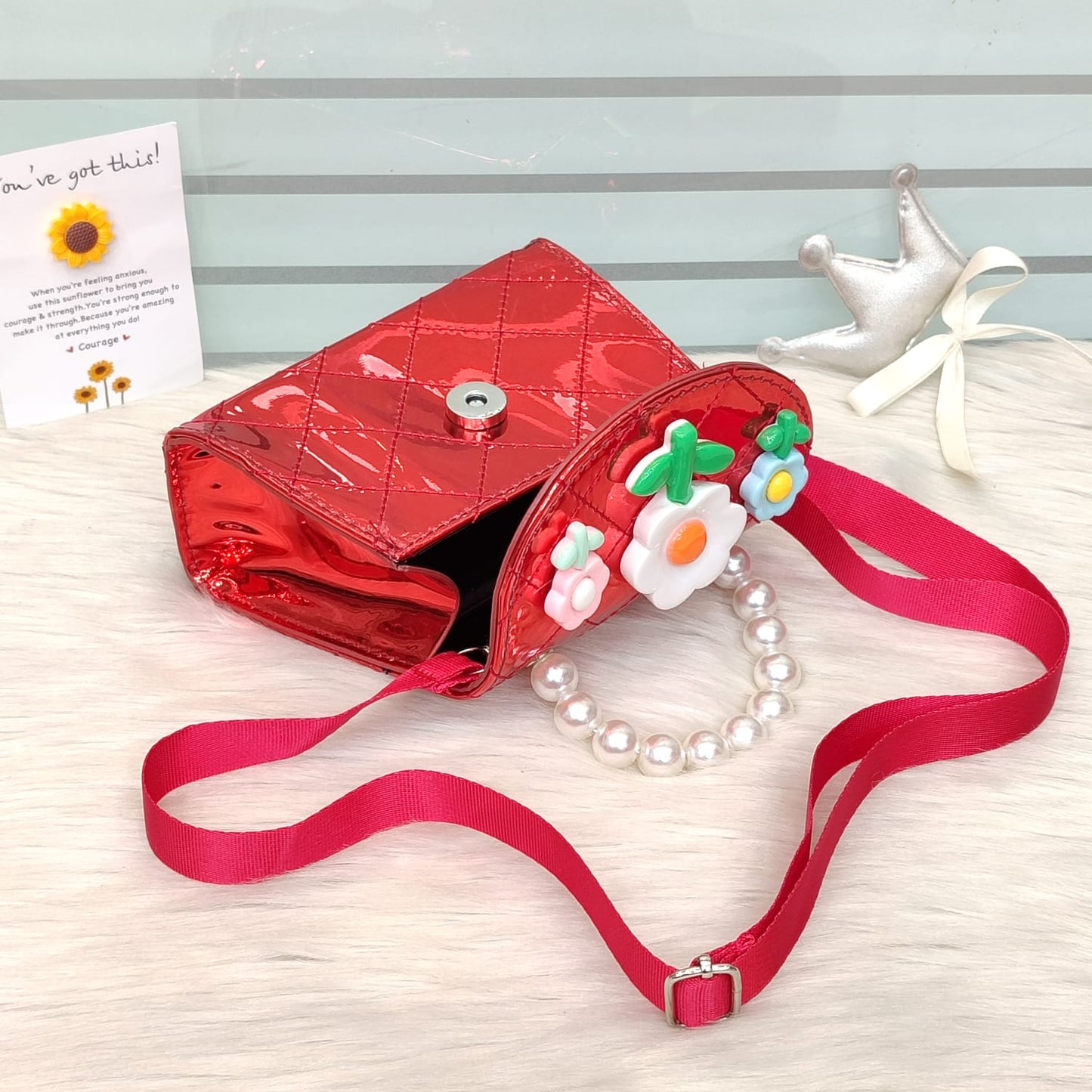 Disney Shinny Flowers Small Bags For Girls
