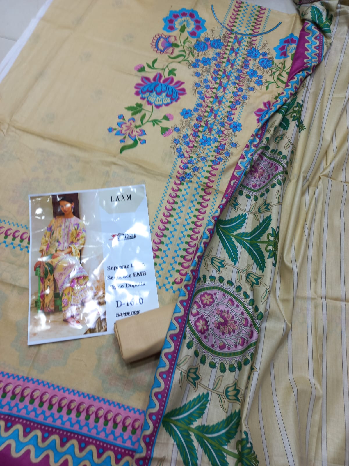 Bin Saeed Replica Embroidered 3 Pcs Suit