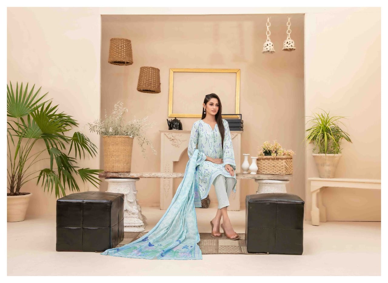 RAMEEN Digital Printed BANA DORA 3 PIECE BY TAWAKAL