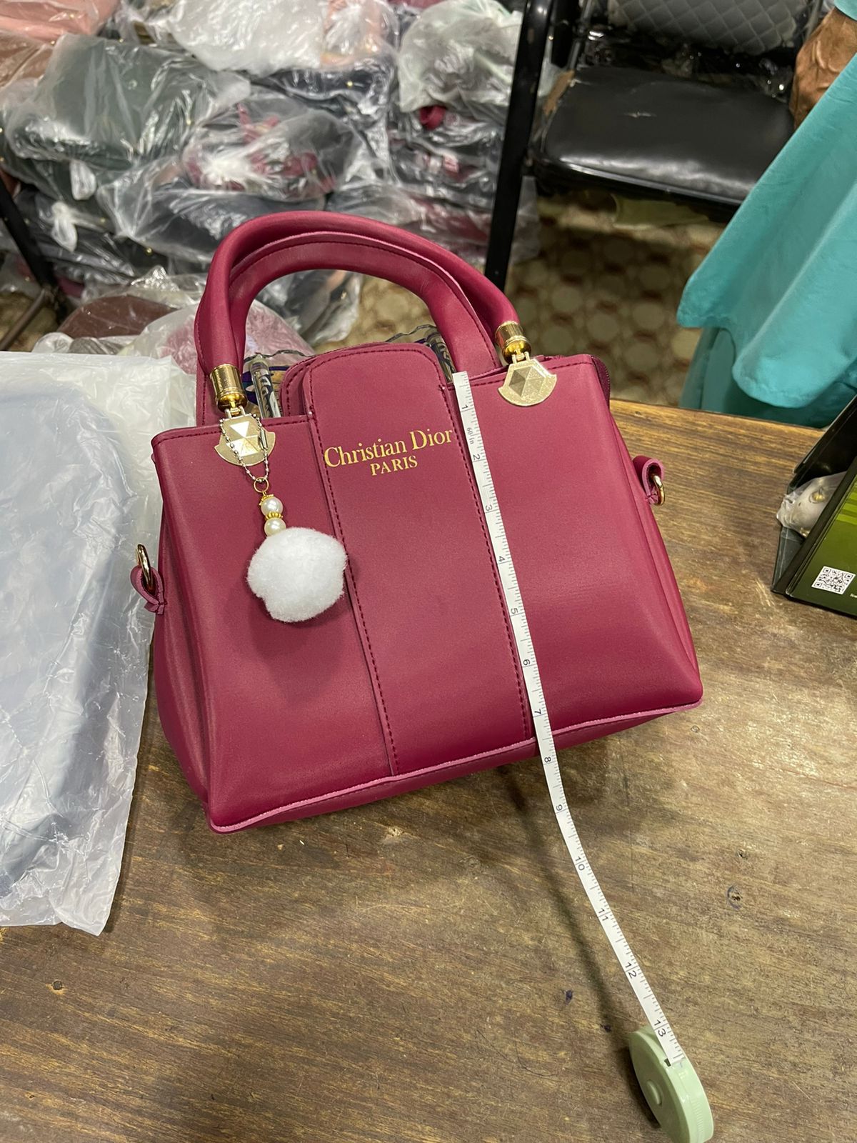 Christian Dior 3 Pcs Shoulder Bag With Keychain
