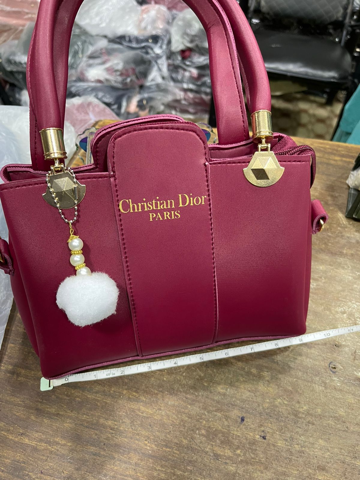 Christian Dior 3 Pcs Shoulder Bag With Keychain