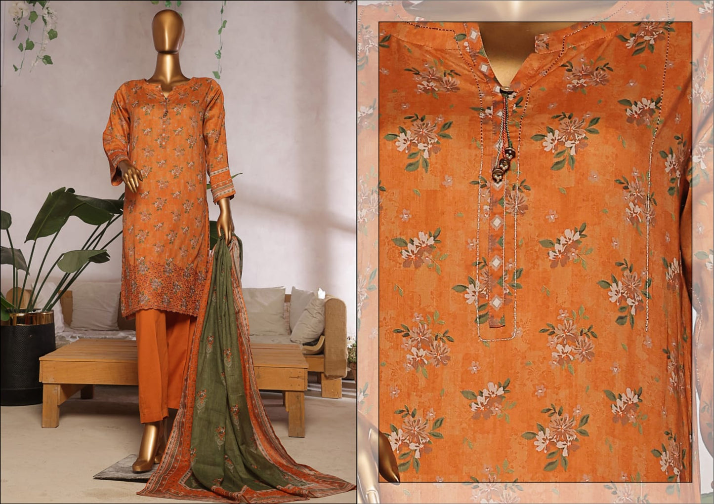 Aaskaar Printed Embroidered Boring