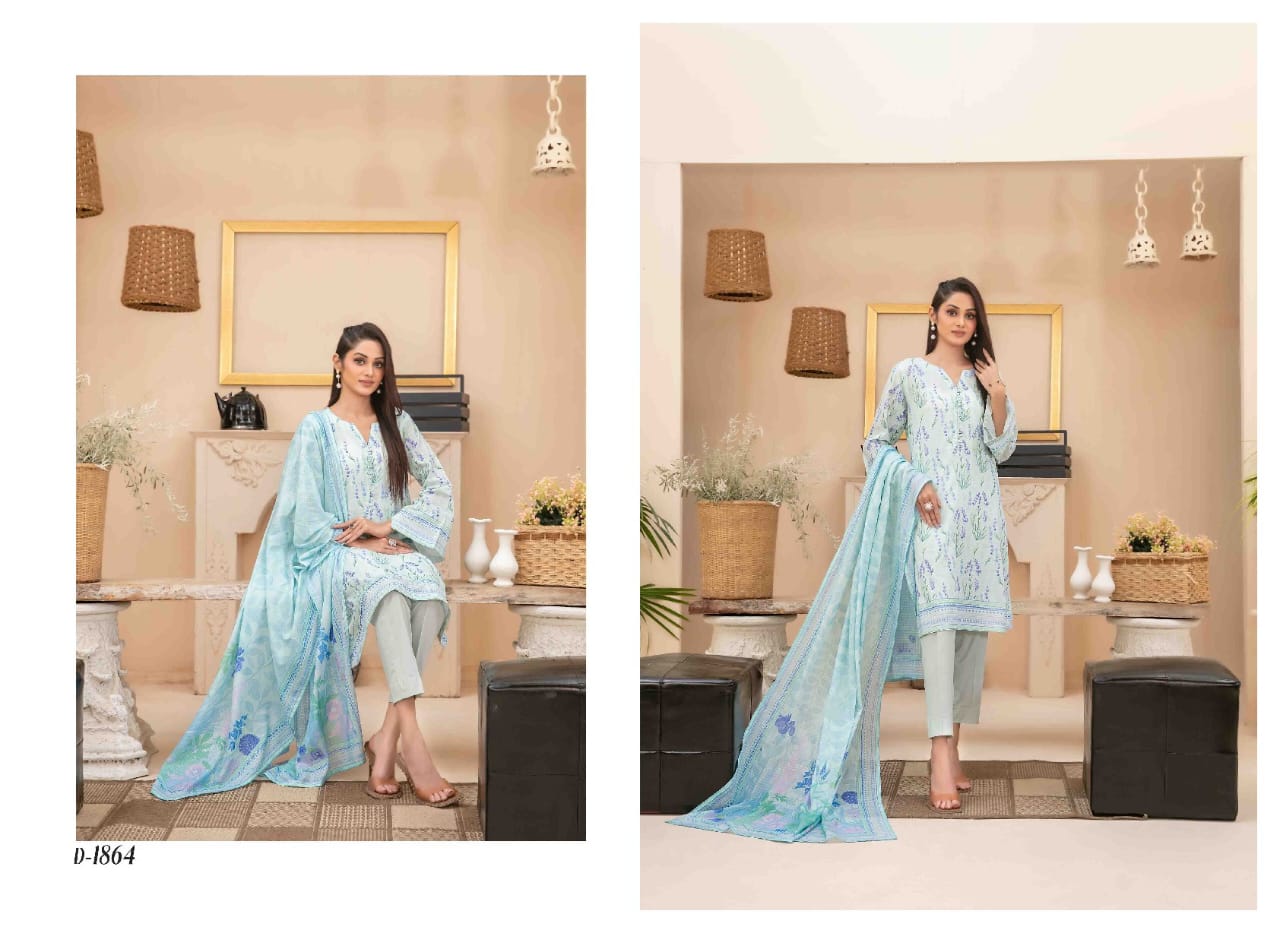 RAMEEN Digital Printed BANA DORA 3 PIECE BY TAWAKAL