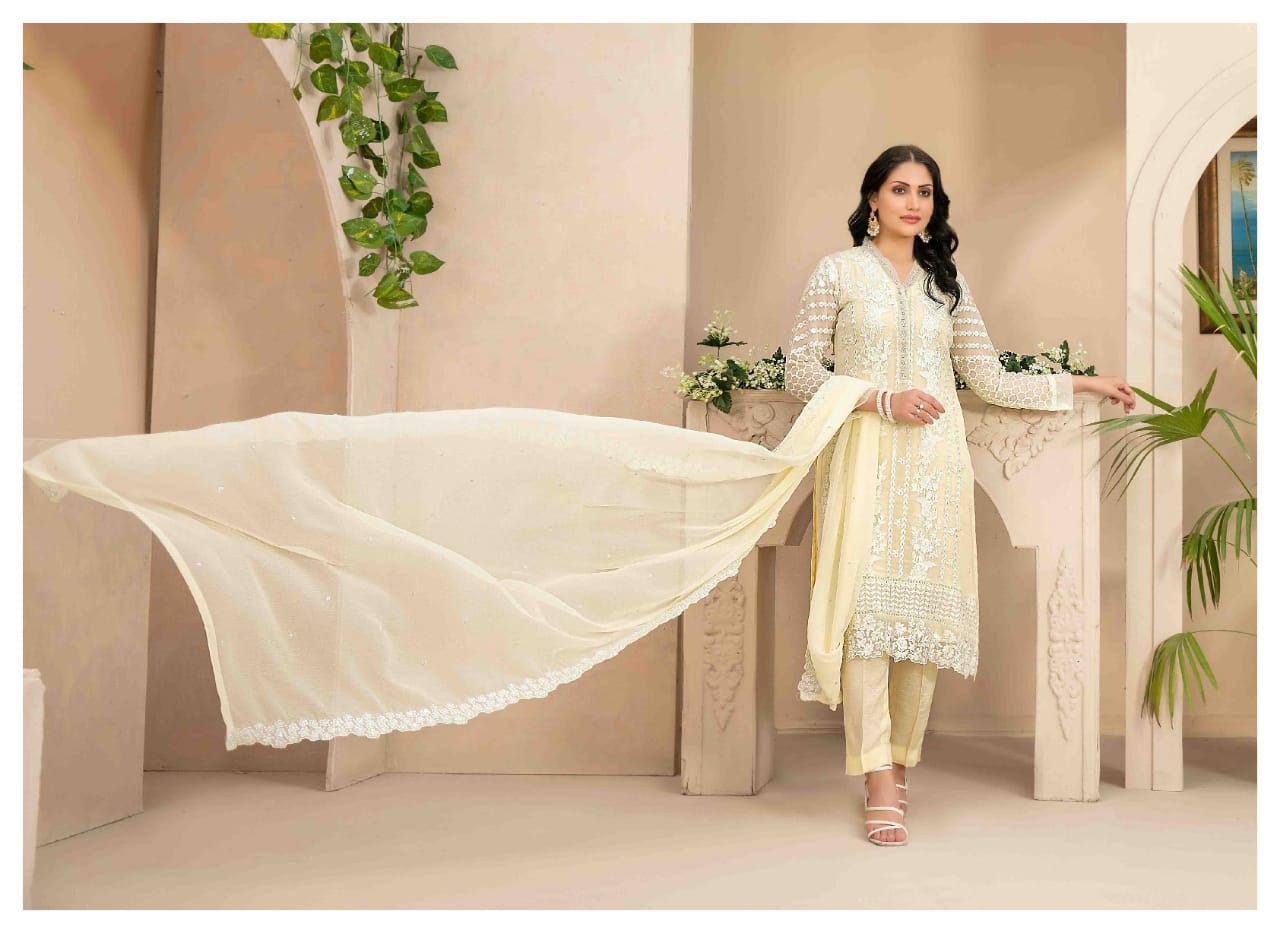 ZAURA SEMI STITCHED CHIFFON BY TAWAKKAL