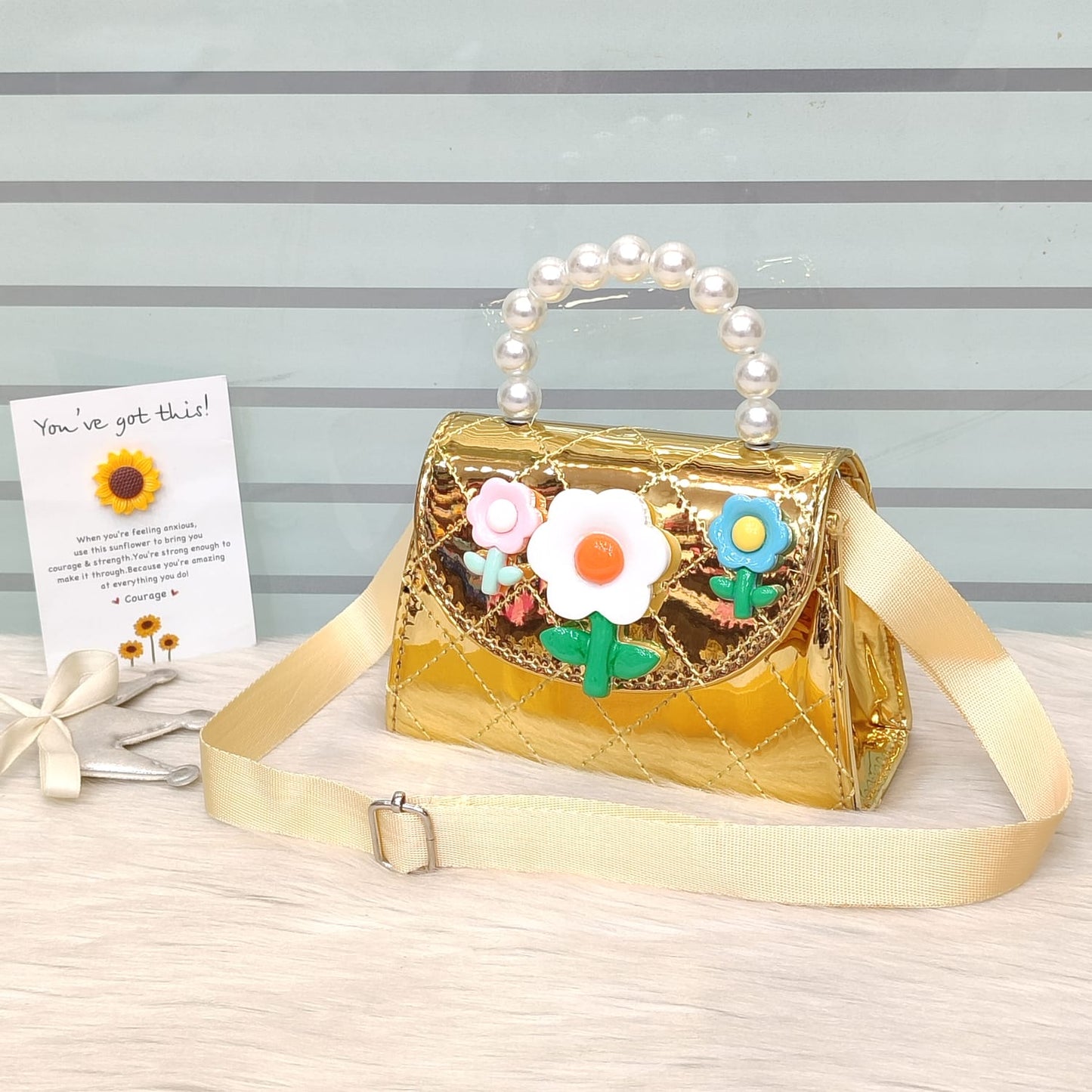 Disney Shinny Flowers Small Bags For Girls