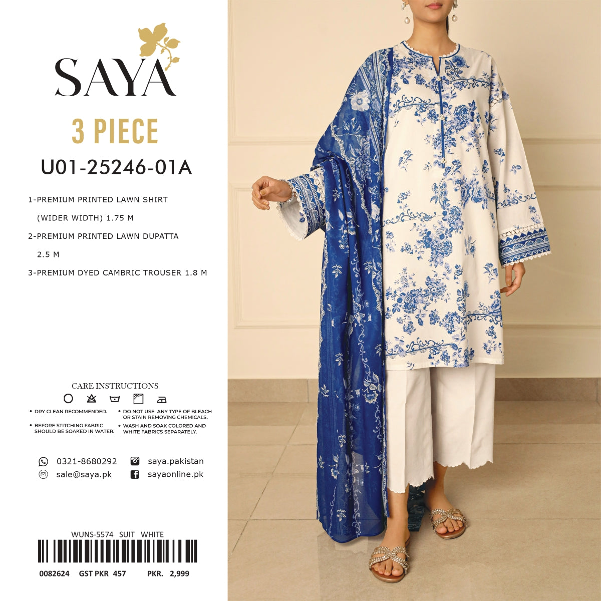 SAYA Lawn 3 Pcs COLLECTION