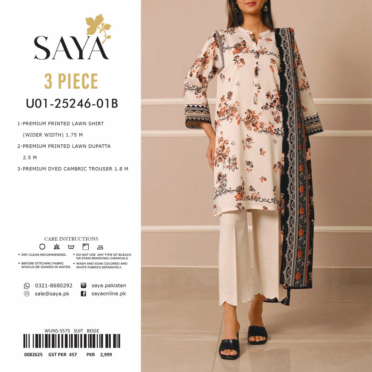 SAYA Lawn 3 Pcs COLLECTION