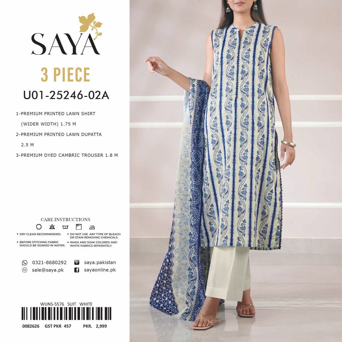 SAYA Lawn 3 Pcs COLLECTION
