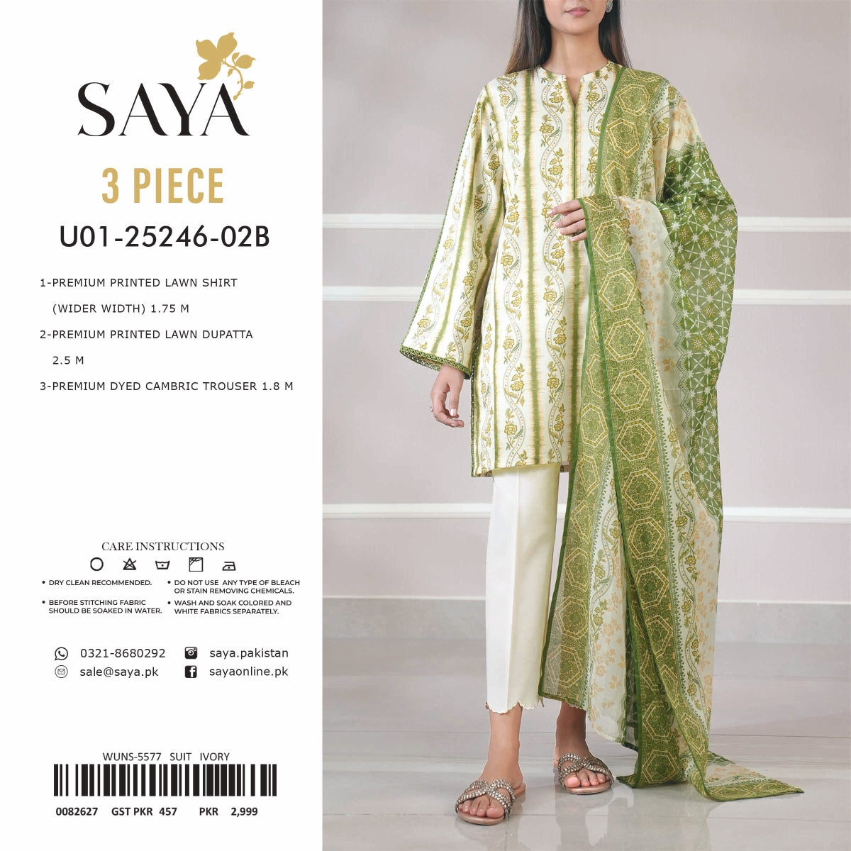 SAYA Lawn 3 Pcs COLLECTION