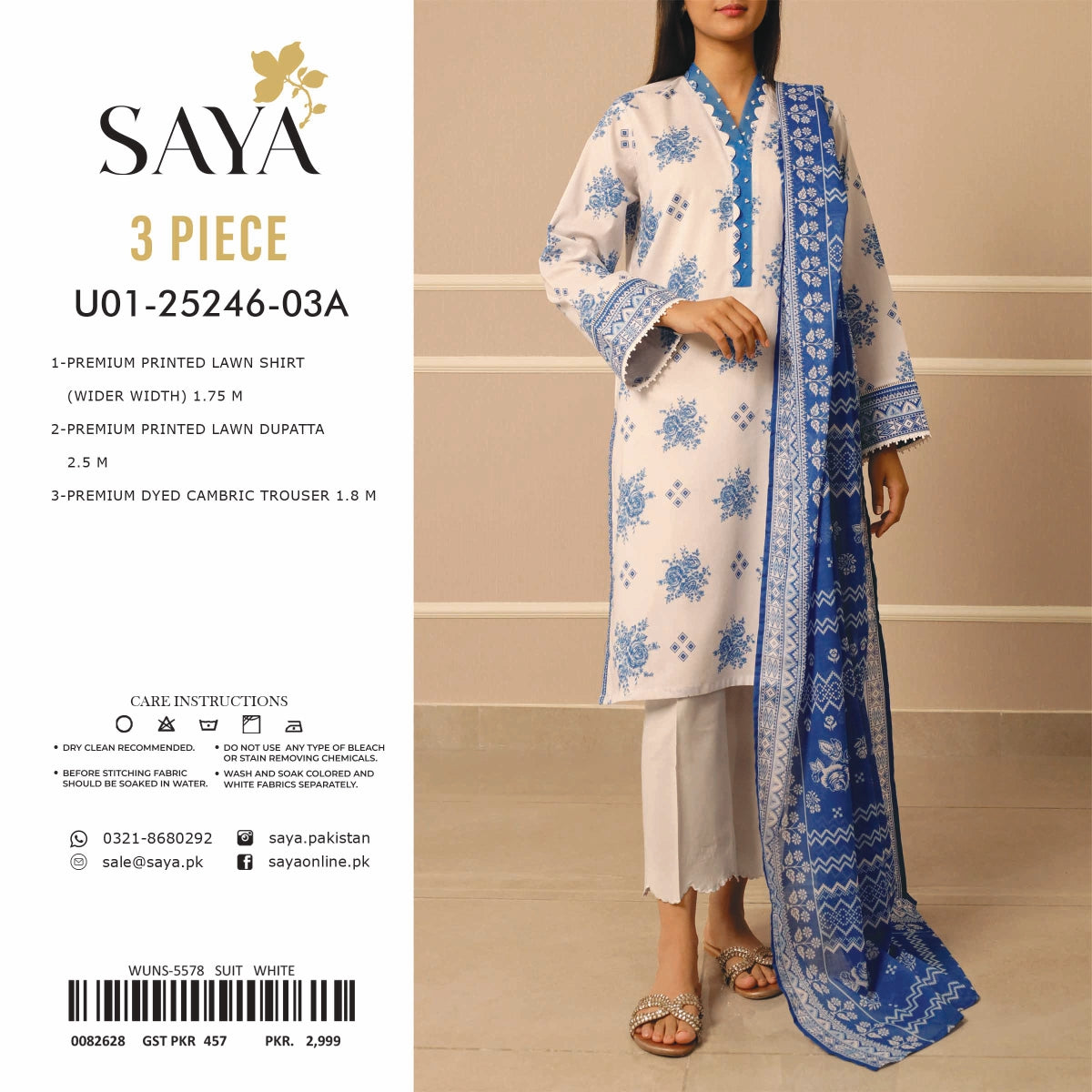 SAYA Lawn 3 Pcs COLLECTION