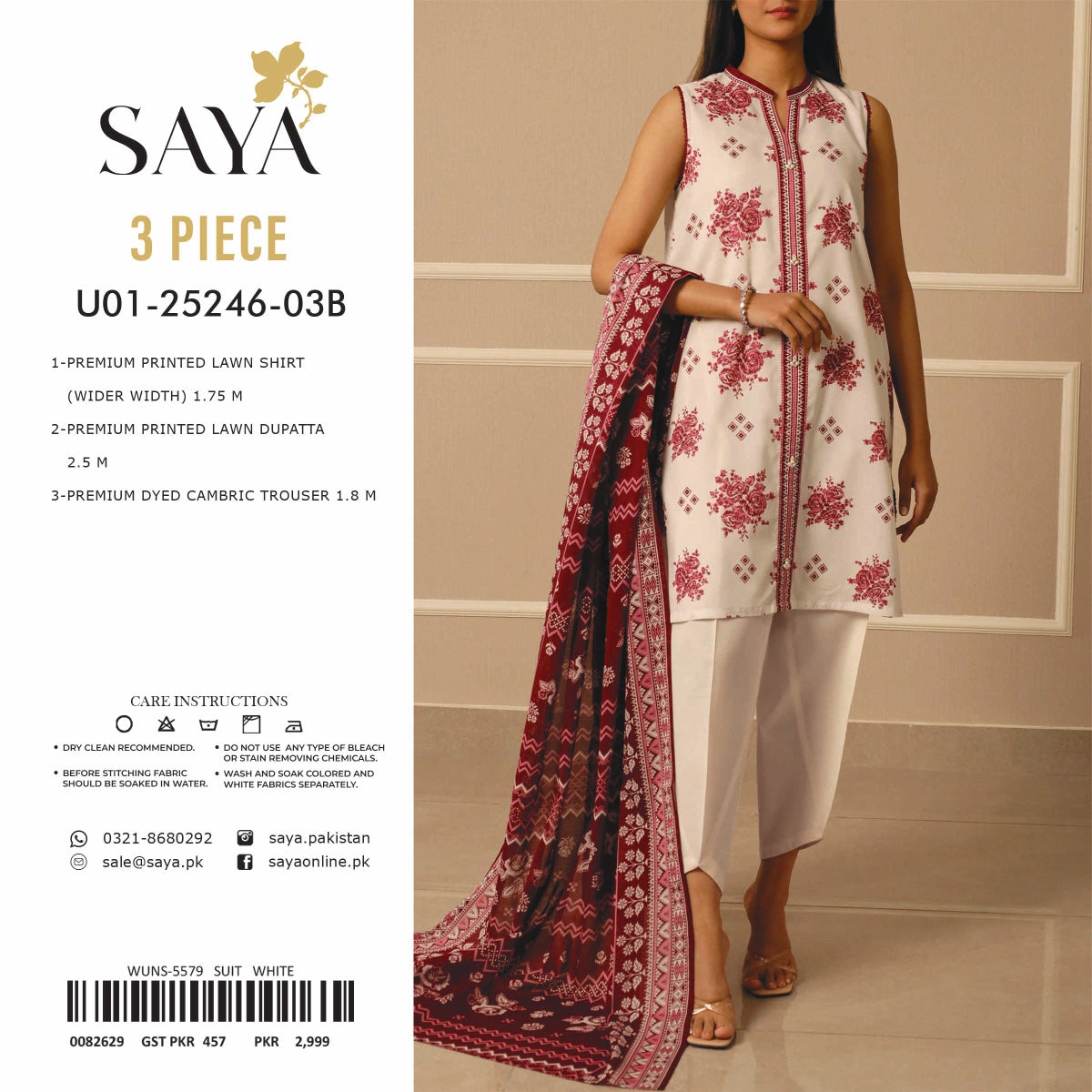 SAYA Lawn 3 Pcs COLLECTION