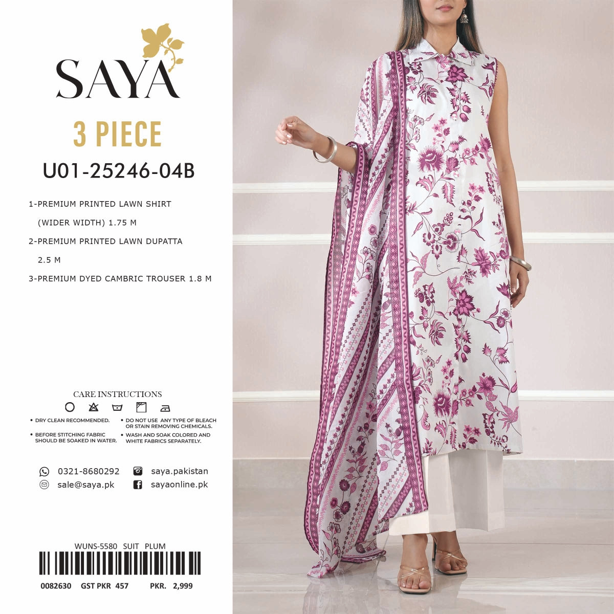 SAYA Lawn 3 Pcs COLLECTION