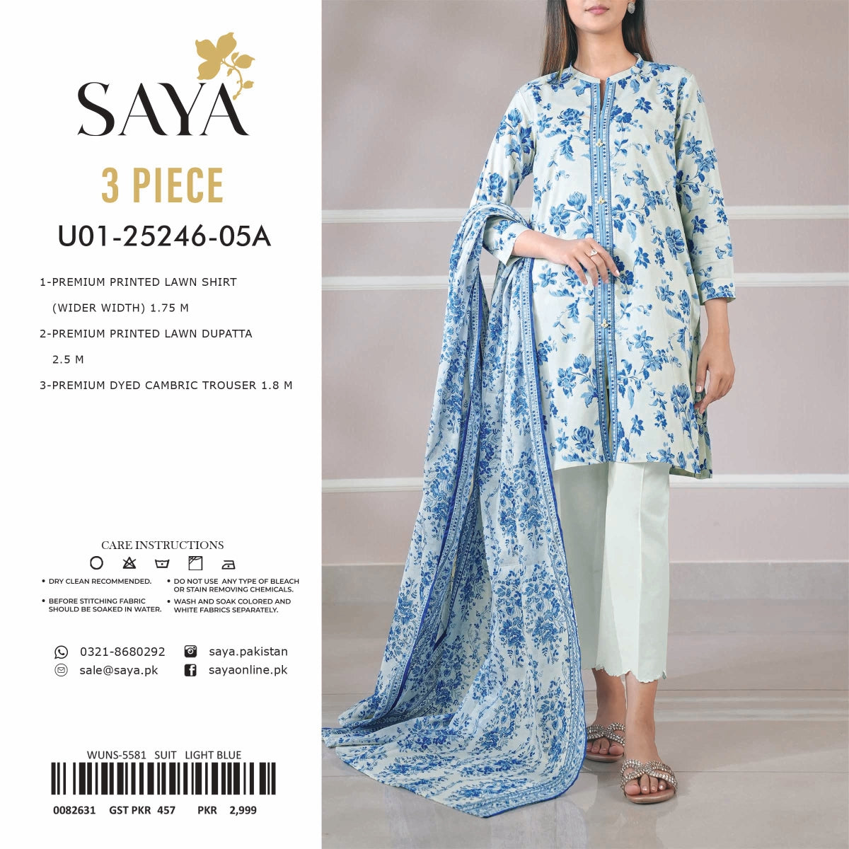 SAYA Lawn 3 Pcs COLLECTION