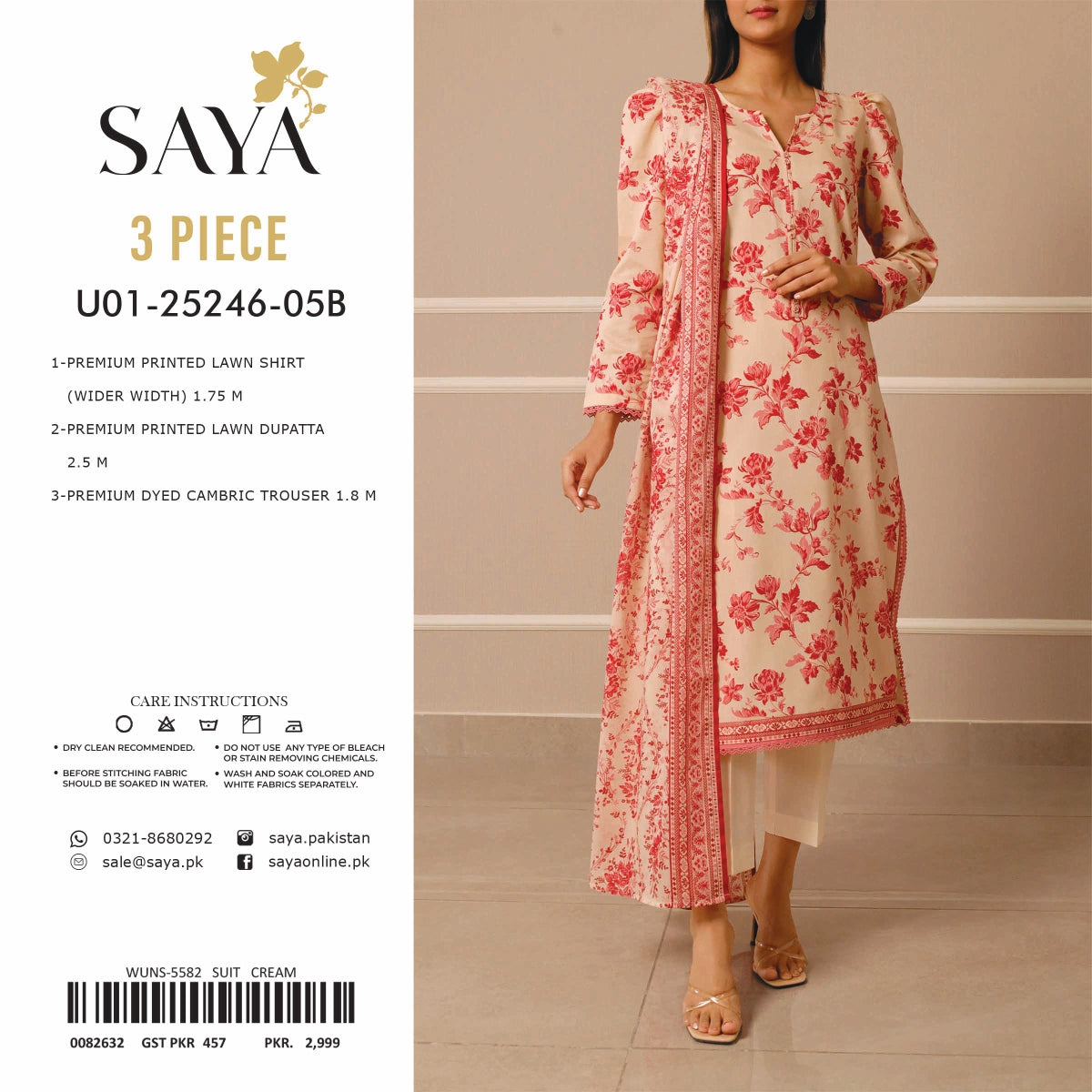 SAYA Lawn 3 Pcs COLLECTION