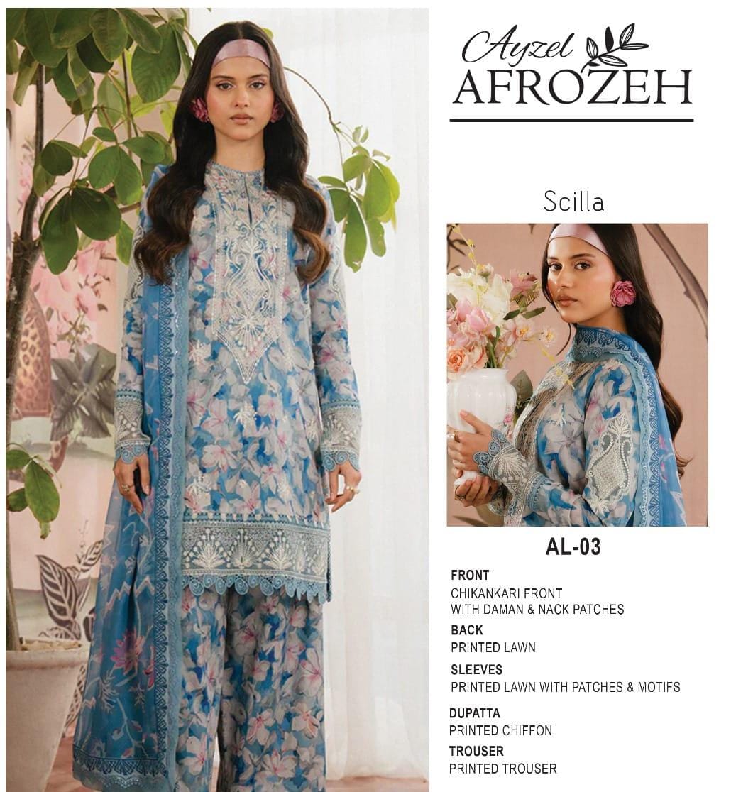 Afrozeh Lawn Chickenkari Collection