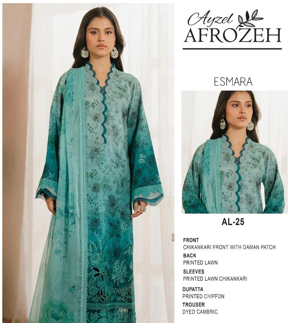 Afrozeh Lawn Chickenkari Collection