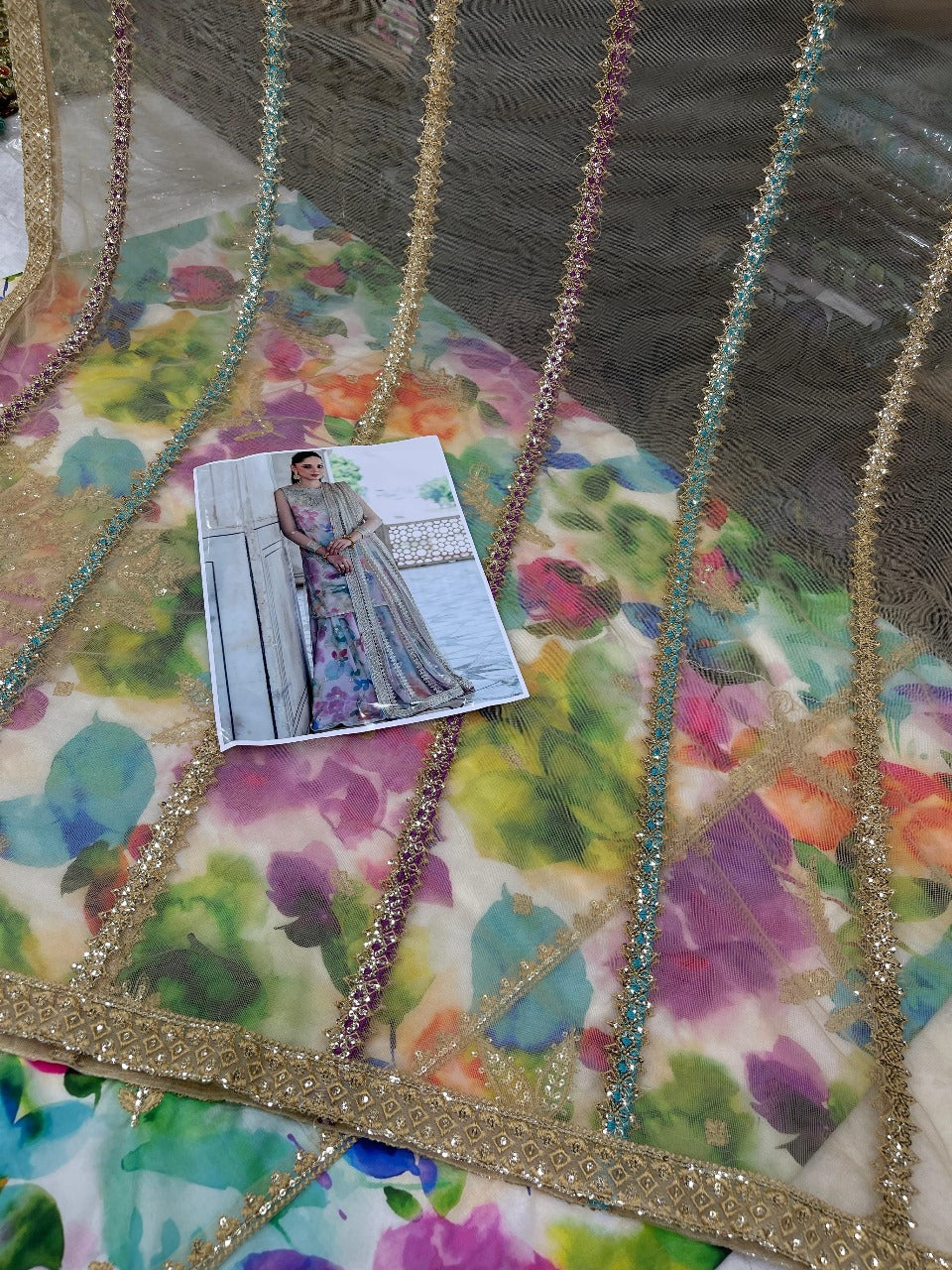 JAZMIN EMBROIDERED DIGITAL LAWN WITH HEAVY EMBROIDERED NET DUPATTA