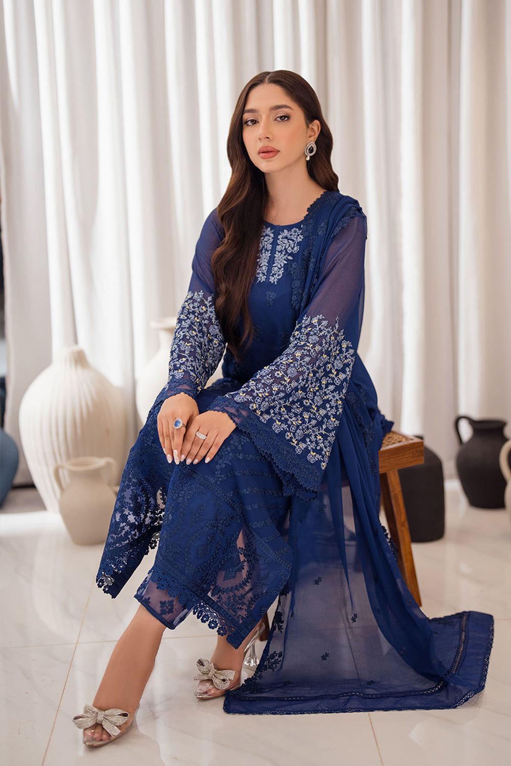 Azure Embroidered Chiffon Collection